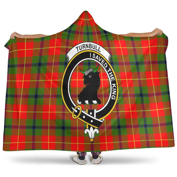 Scottish Turnbull Clan Crest Tartan Hooded Blanket Tartan Plaid 1