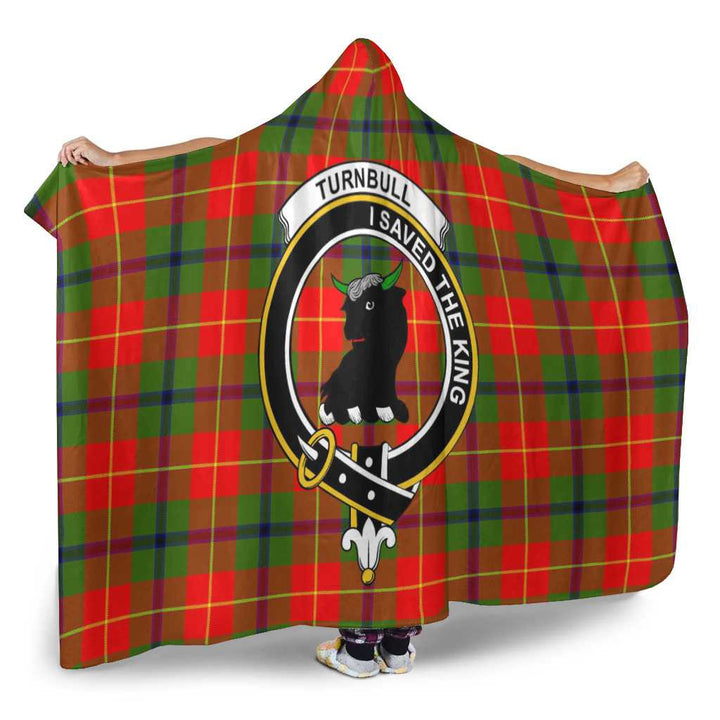 Scottish Turnbull Clan Crest Tartan Hooded Blanket Tartan Plaid 2