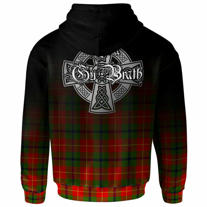 Scottish Turnbull Clan Crest Tartan Hoodie - Alba Gu Brath Family Crest Celtic Inspired Back Side Tartan Plaid
