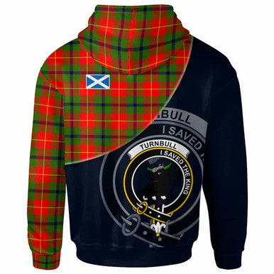 Scottish Turnbull Clan Crest Tartan Hoodie - Bend Style Back Side Tartan Plaid