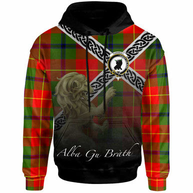 Scottish Turnbull Clan Crest Tartan Hoodie - Scotland Lion Front Side Tartan Plaid