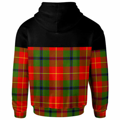 Scottish Turnbull Clan Crest Tartan Hoodie - Horizontal Style Back Side Tartan Plaid