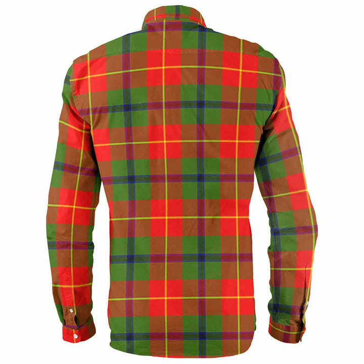 Scottish Turnbull Clan Crest Tartan Long Sleeve Shirt Back Side Tartan Plaid