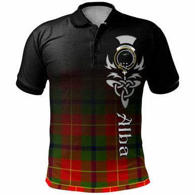 Scottish Turnbull Clan Crest Tartan Polo Shirt - Alba Gu Brath Family Crest Celtic Inspired Front Side Tartan Plaid