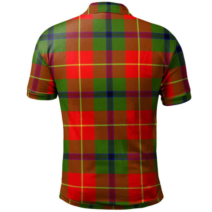 Scottish Turnbull Clan Crest Tartan Polo Shirt Back Side Tartan Plaid