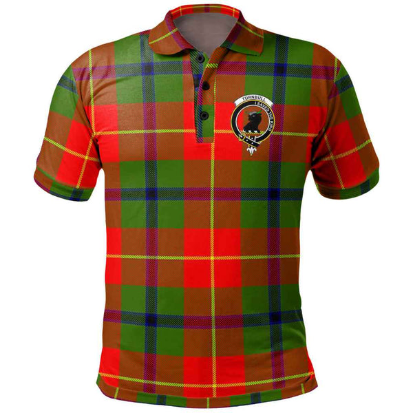Scottish Turnbull Clan Crest Tartan Polo Shirt Front Side Tartan Plaid