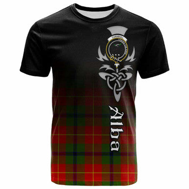 Scottish Turnbull Clan Crest Tartan T-Shirt - Alba Gu Brath Family Crest Celtic Inspired Front Side Tartan Plaid