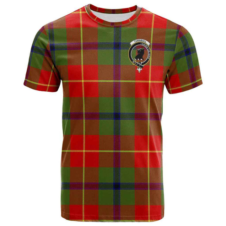 Scottish Turnbull Clan Crest Tartan T-Shirt Front Side Tartan Plaid