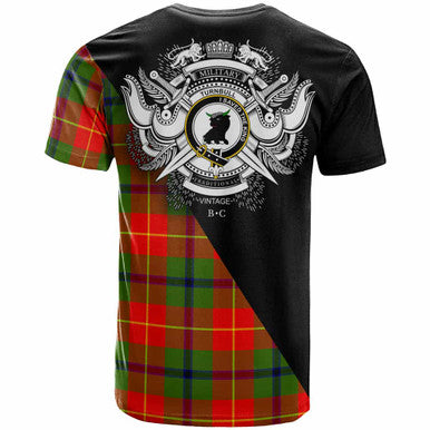 Scottish Turnbull Clan Crest Tartan T-Shirt - Military Logo Back Side Tartan Plaid