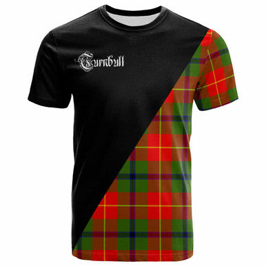 Scottish Turnbull Clan Crest Tartan T-Shirt - Military Logo Front Side Tartan Plaid