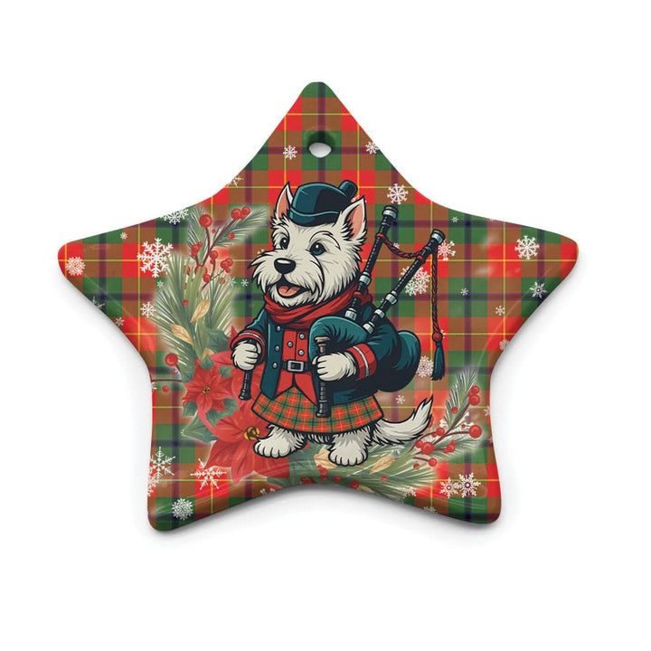 Scottish Turnbull Dress Clan Tartan Ceramic Ornament Cute Scottish Terrier Dog Star Style Tartan Plaid