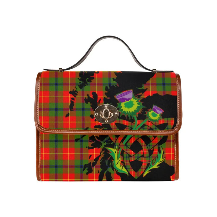 Scottish Turnbull Dress Clan Tartan Waterproof Canvas Bag With Thistle Tartan Plaid 1