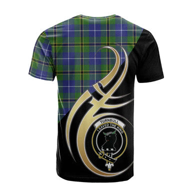 Scottish Turnbull Hunting Clan Crest Tartan T-Shirt Believe in Me Back Side Tartan Plaid