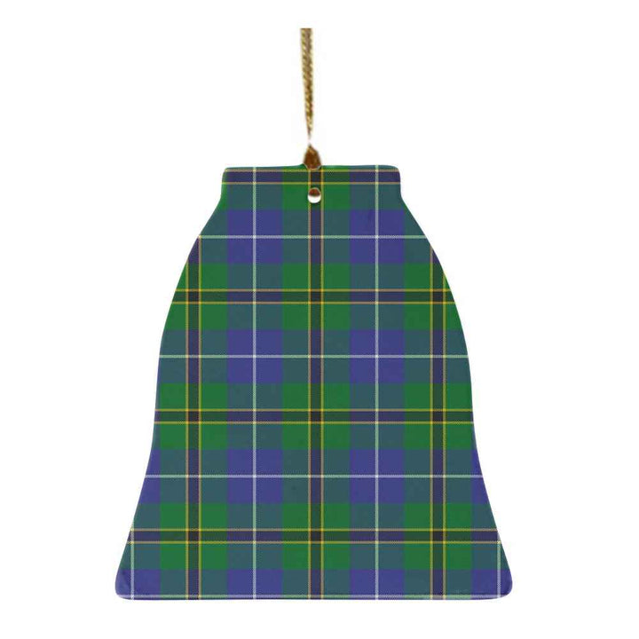 Scottish Turnbull Hunting Clan Tartan Ceramic Ornament Bell Shape Tartan Plaid