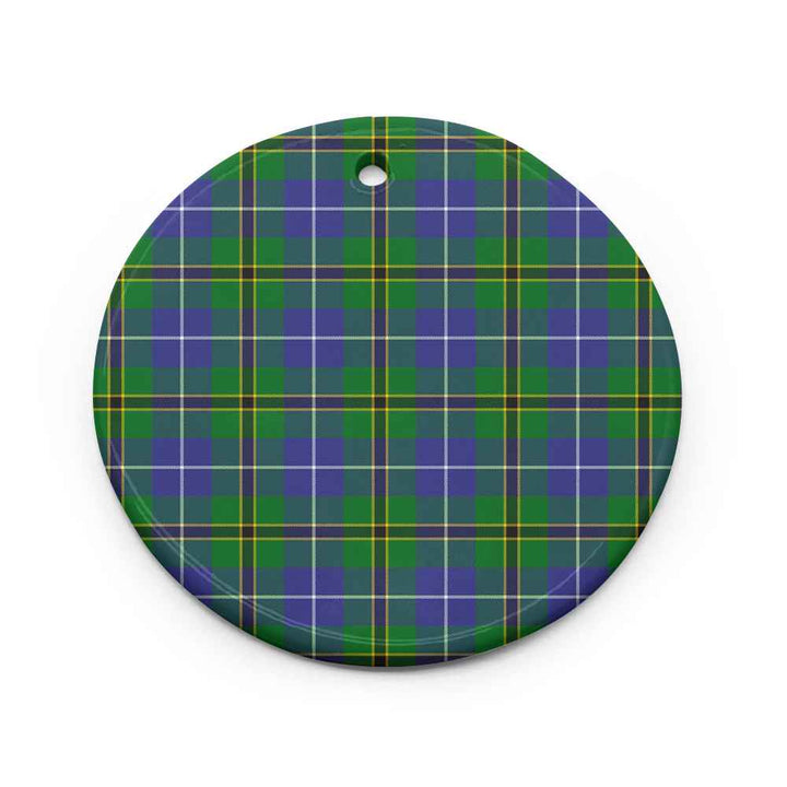 Scottish Turnbull Hunting Clan Tartan Ceramic Ornament Circle Shape Tartan Plaid