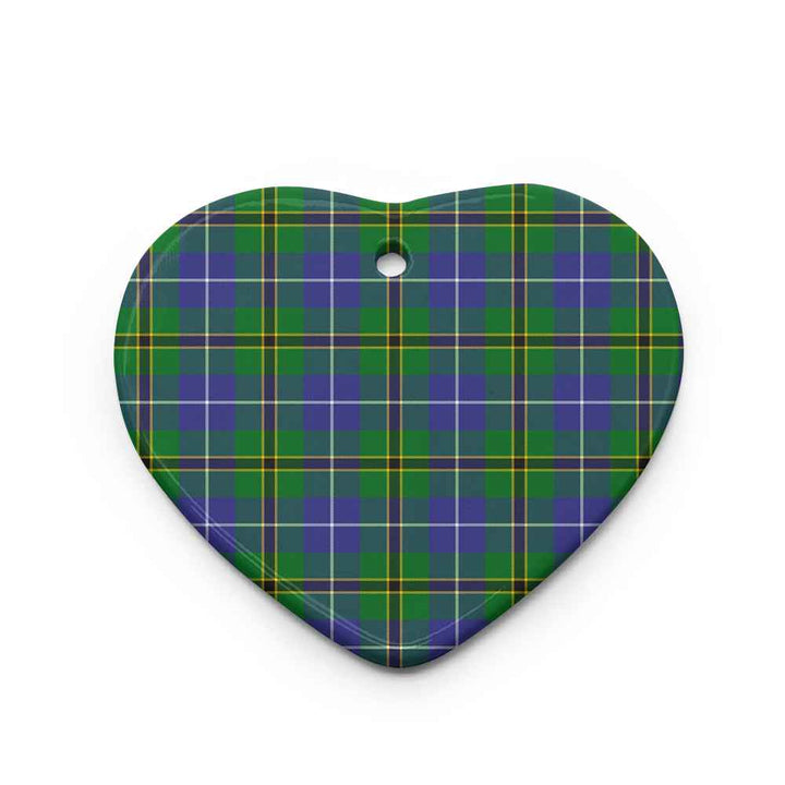 Scottish Turnbull Hunting Clan Tartan Ceramic Ornament Heart Shape Tartan Plaid