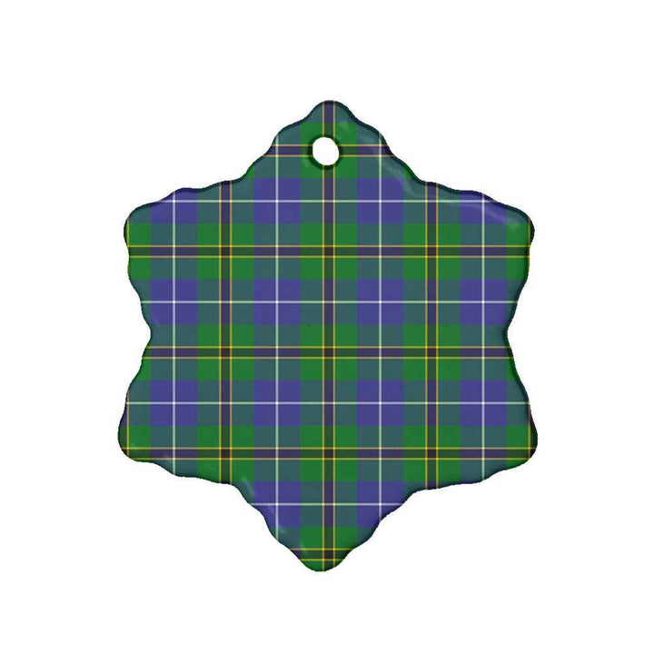 Scottish Turnbull Hunting Clan Tartan Ceramic Ornament Snow Flake Shape Tartan Plaid