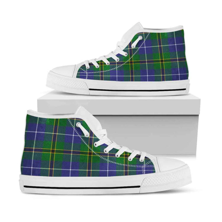 Scottish Turnbull Hunting Clan Tartan High Top Shoes White Sole Tartan Plaid