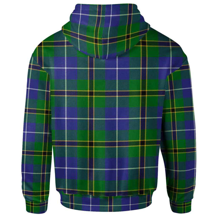 Scottish Turnbull Hunting Clan Tartan Hoodie Back Side Tartan Plaid