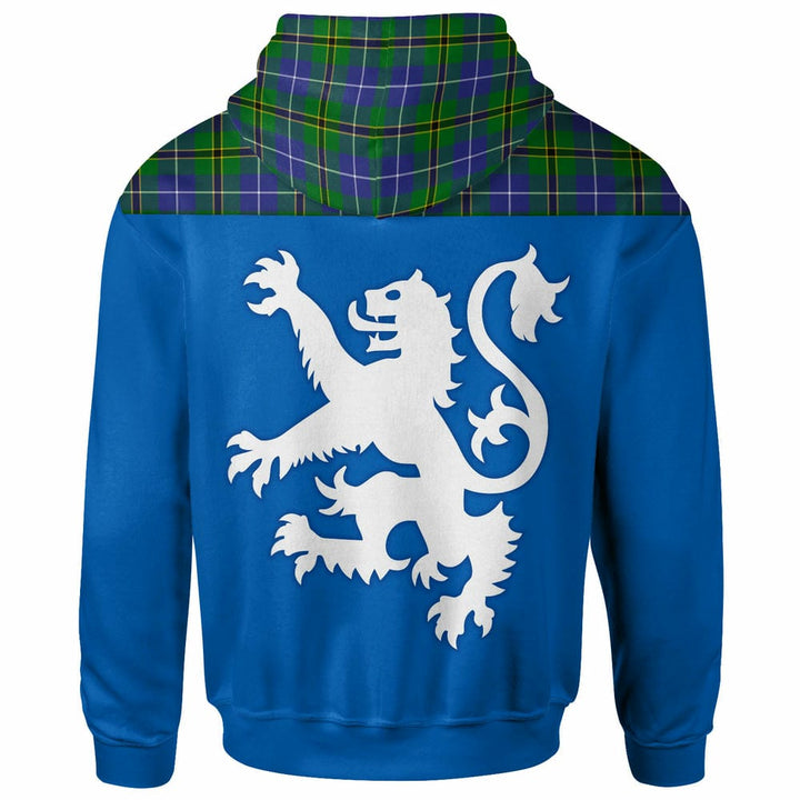 Scottish Turnbull Hunting Clan Tartan Hoodie - Lion Rampant of Scotland With Flag back Side Tartan Plaid