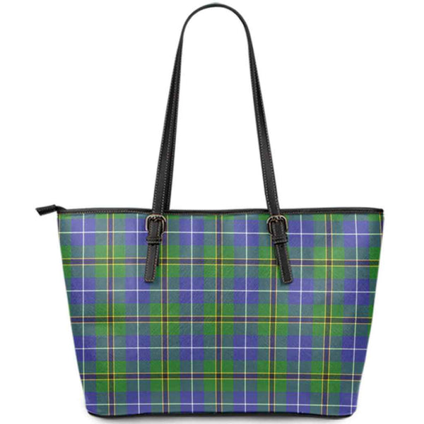 Scottish Turnbull Hunting Clan Tartan Leather Tote Tartan Plaid