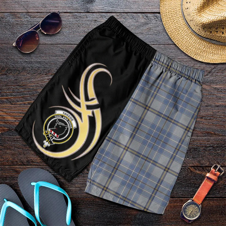 Scottish Tweedie Clan Crest Tartan Believe in Me Men's Shorts