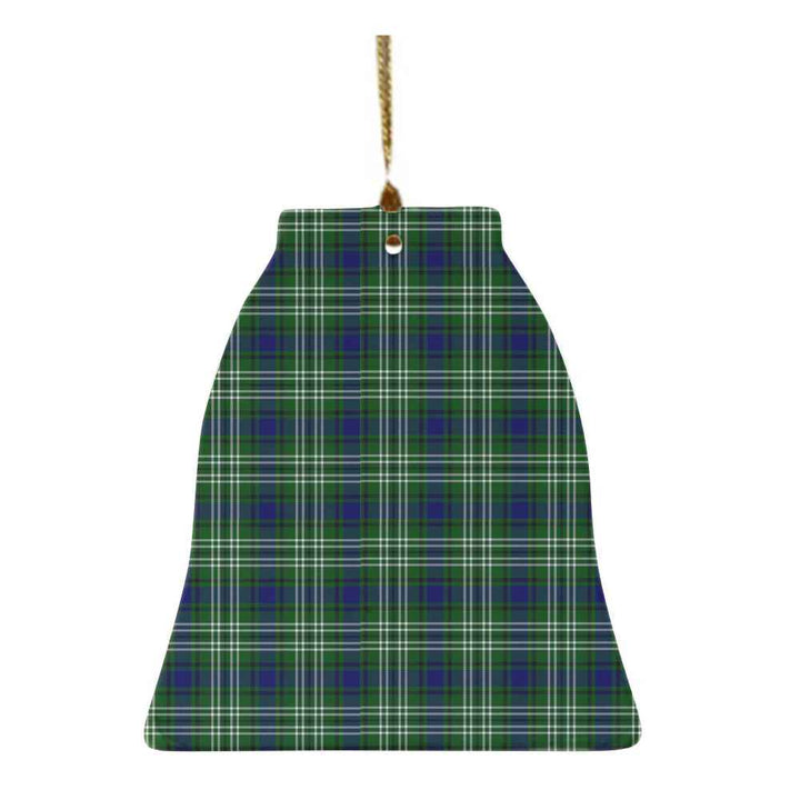 Scottish Tweedside District Clan Tartan Ceramic Ornament Bell Shape Tartan Plaid