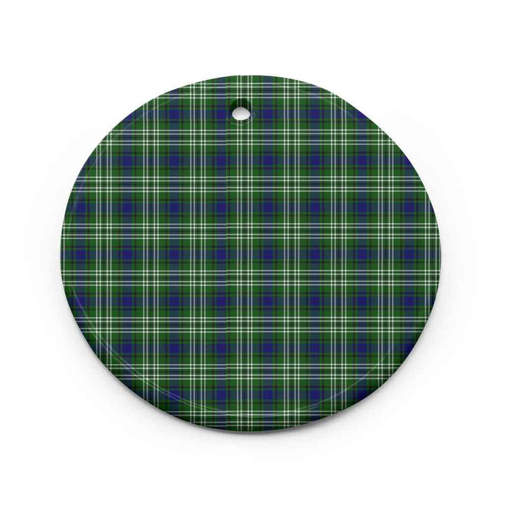 Scottish Tweedside District Clan Tartan Ceramic Ornament Circle Shape Tartan Plaid