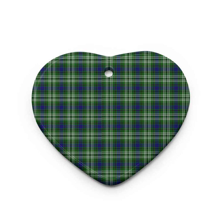 Scottish Tweedside District Clan Tartan Ceramic Ornament Heart Shape Tartan Plaid