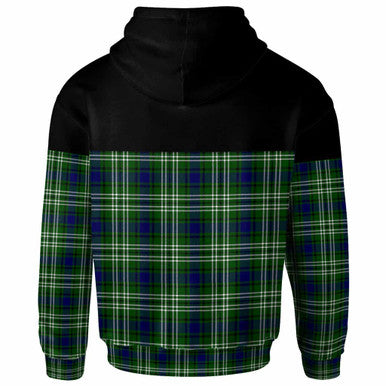 Scottish Tweedside District Clan Tartan Hoodie - Horizontal Style Back Side Tartan Plaid