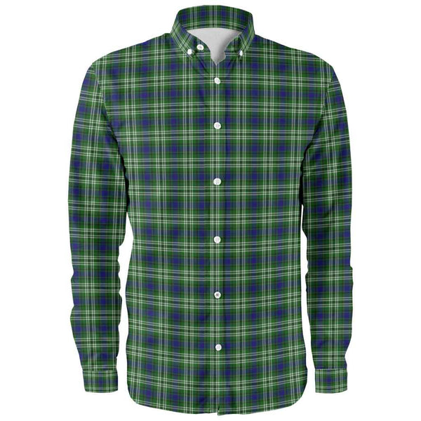 Scottish Tweedside District Clan Tartan Long Sleeve Shirt Front Side Tartan Plaid