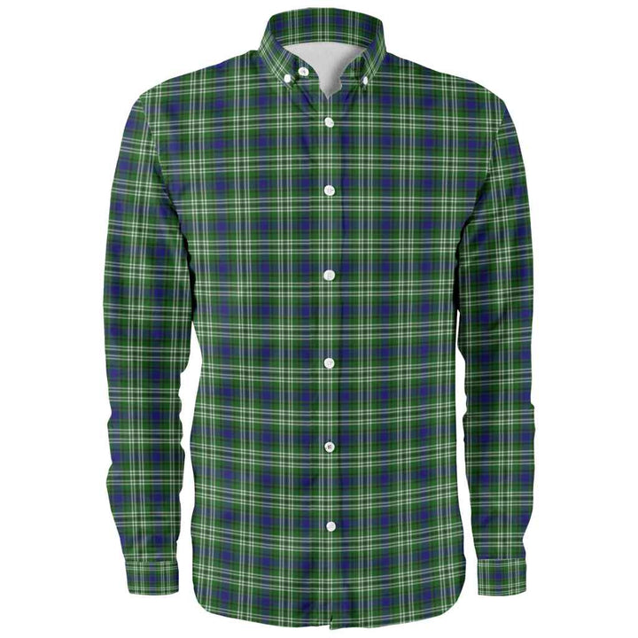 Scottish Tweedside District Clan Tartan Long Sleeve Shirt Front Side Tartan Plaid