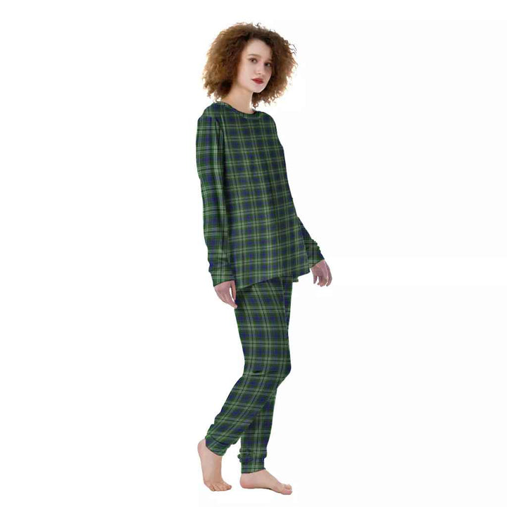 Scottish Tweedside District Clan Tartan Pajama Set Women Front Side Tartan Plaid