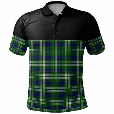 Scottish Tweedside District Clan Tartan Polo Shirt - Horizontal Style Front Side Tartan Plaid