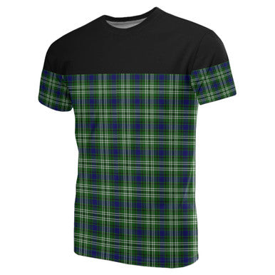 Scottish Tweedside District Clan Tartan T-Shirt Horizontal Style Front Side Tartan Plaid