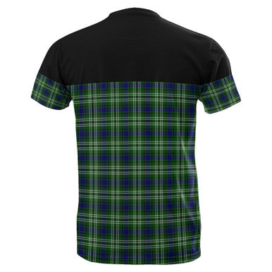Scottish Tweedside District Clan Tartan T-Shirt Horizontal Style Back Side Tartan Plaid