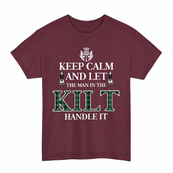 Scottish Tweedside District Clan Tartan T-Shirt - Keep Calm Tartan Plaid Maroon Color