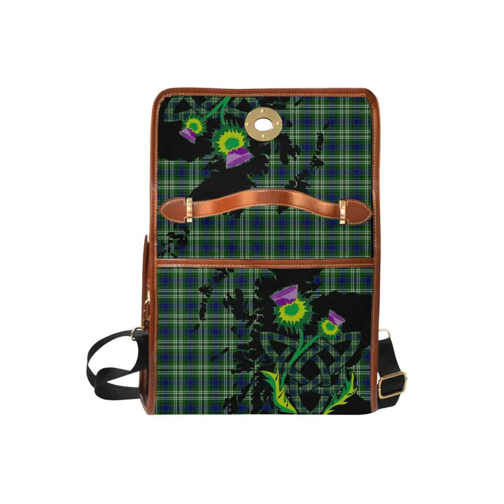 Scottish Tweedside District Clan Tartan Waterproof Canvas Bag With Thistle Tartan Plaid 6