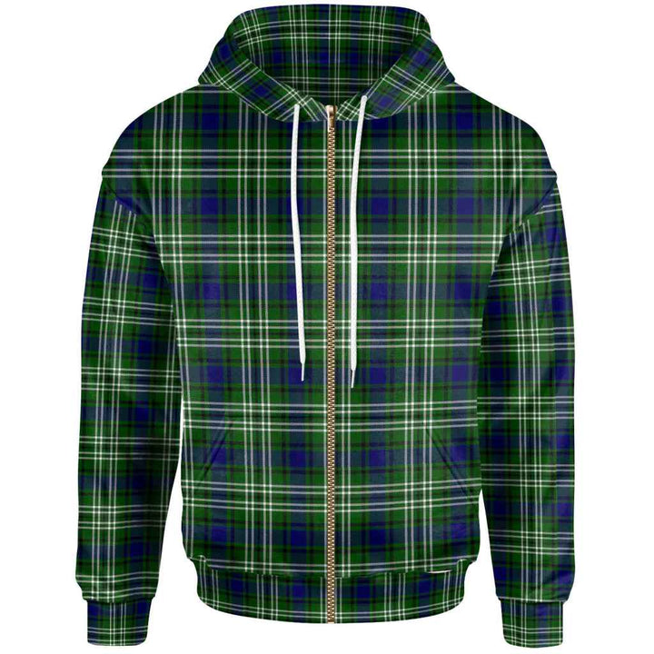 Scottish Tweedside District Clan Tartan Hoodie Zip Tartan Plaid