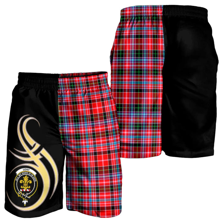 Scottish Udny Clan Crest Tartan Believe in Me Men's Shorts