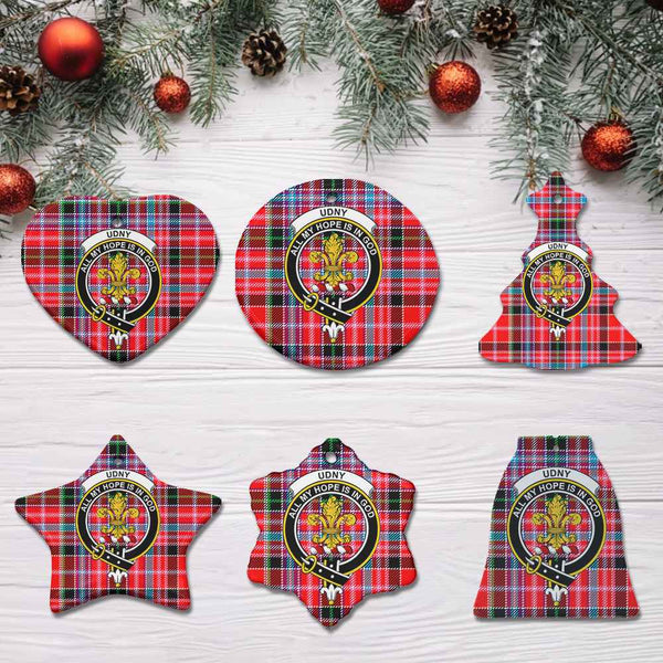 Scottish Udny Clan Crest Tartan Ceramic Ornament All Tartan Plaid