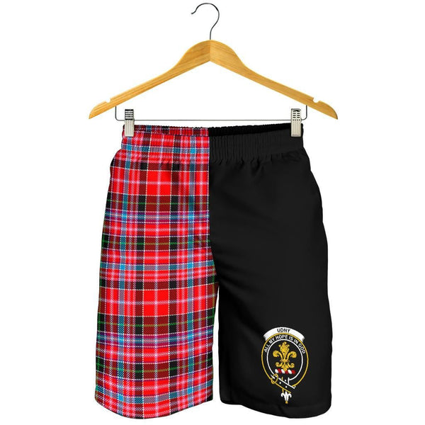 Scottish Udny Clan Crest Tartan Half of Me Men's Shorts
