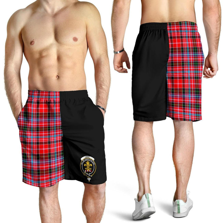 Scottish Udny Clan Crest Tartan Half of Me Men's Shorts