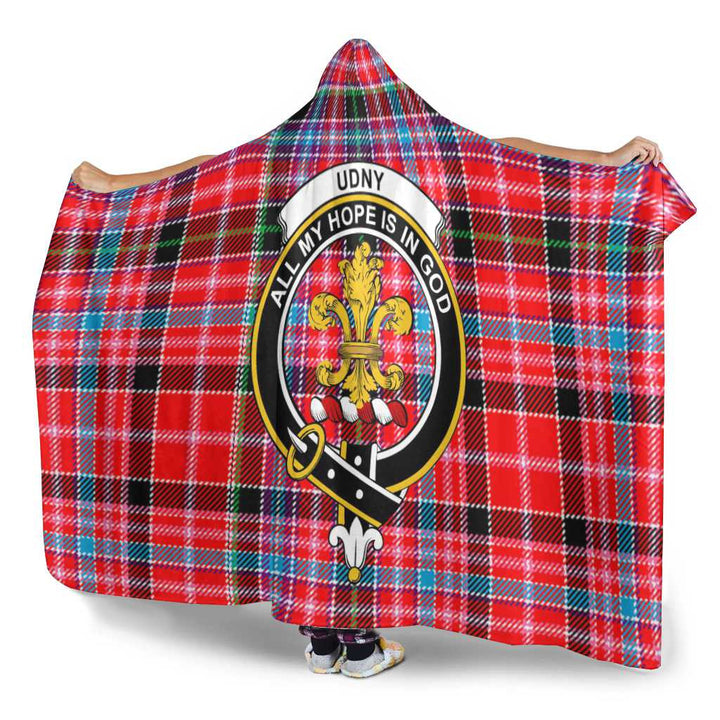 Scottish Udny Clan Crest Tartan Hooded Blanket Tartan Plaid 3