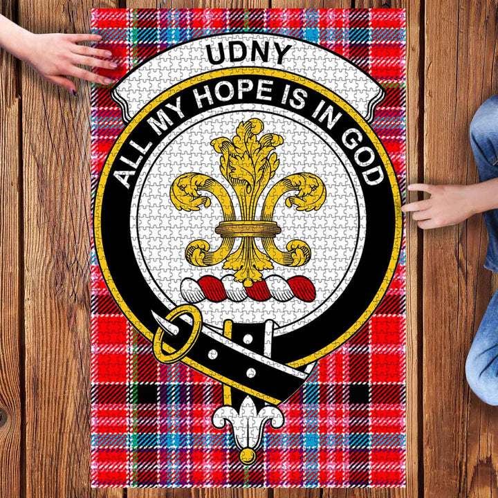 Scottish Udny Clan Crest Tartan Jigsaw Puzzle 3