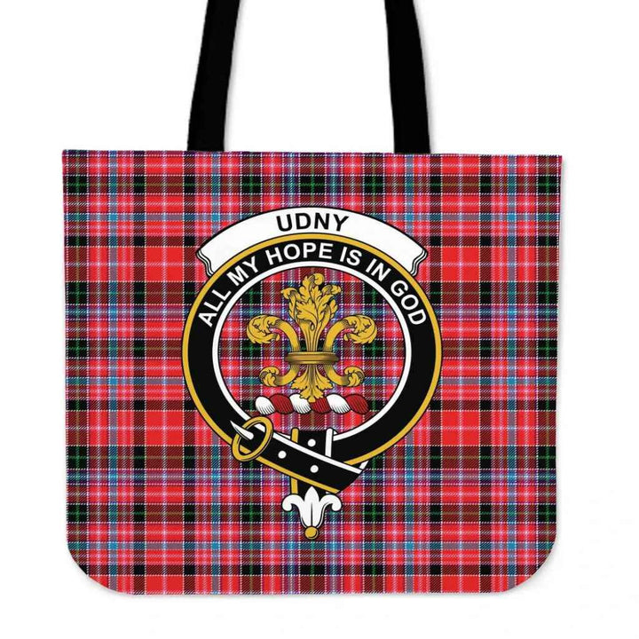 Scottish Udny Clan Crest Tartan Tote Bag Tartan Plaid