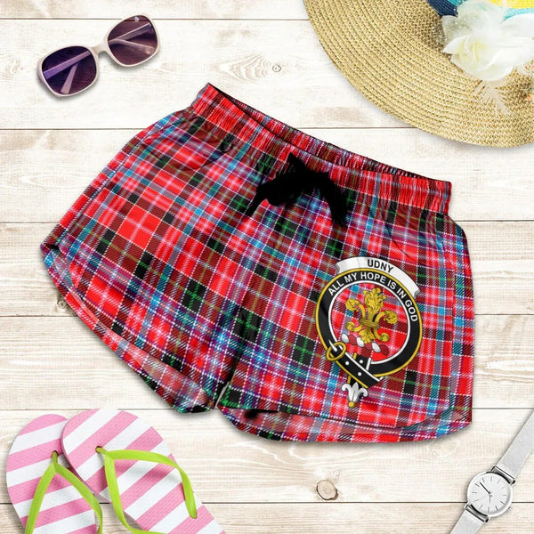Scottish Udny Clan Crest Tartan Women Shorts