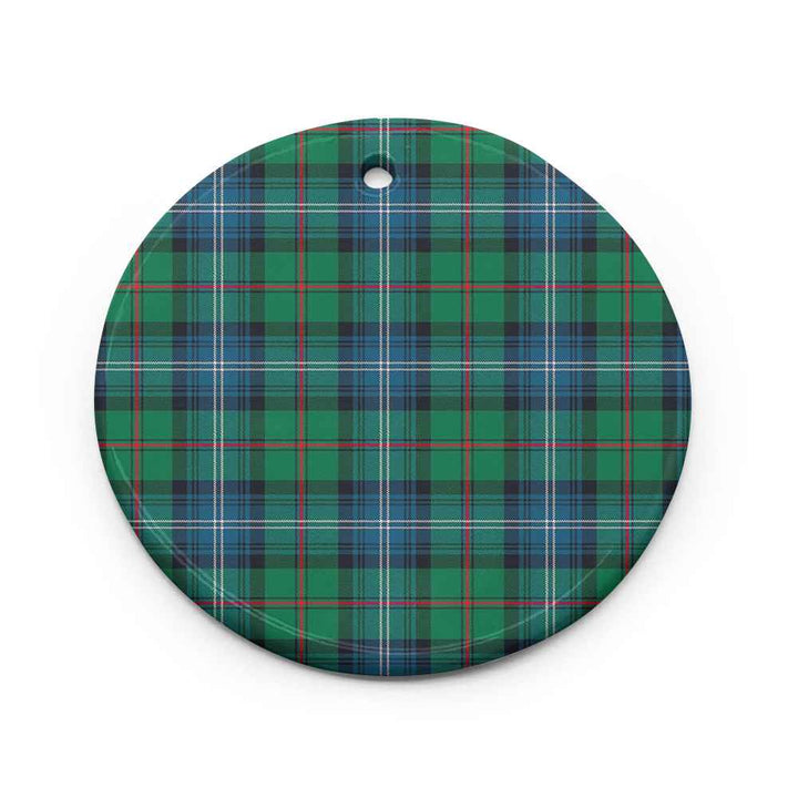 Scottish Urquhart Ancient Clan Tartan Ceramic Ornament Circle Shape Tartan Plaid
