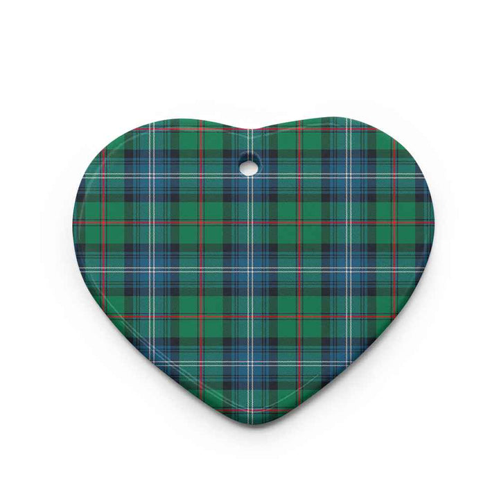 Scottish Urquhart Ancient Clan Tartan Ceramic Ornament Heart Shape Tartan Plaid