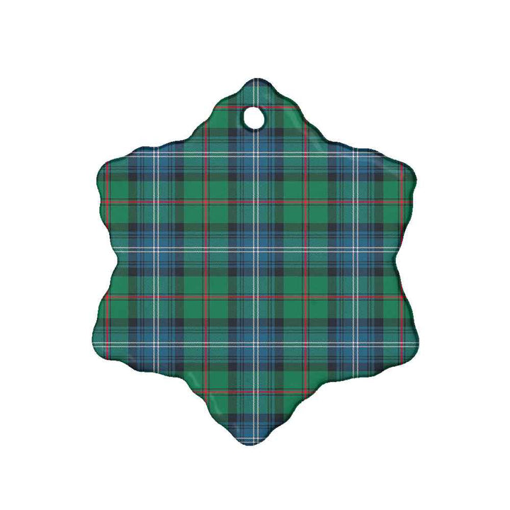 Scottish Urquhart Ancient Clan Tartan Ceramic Ornament Snow Flake Shape Tartan Plaid